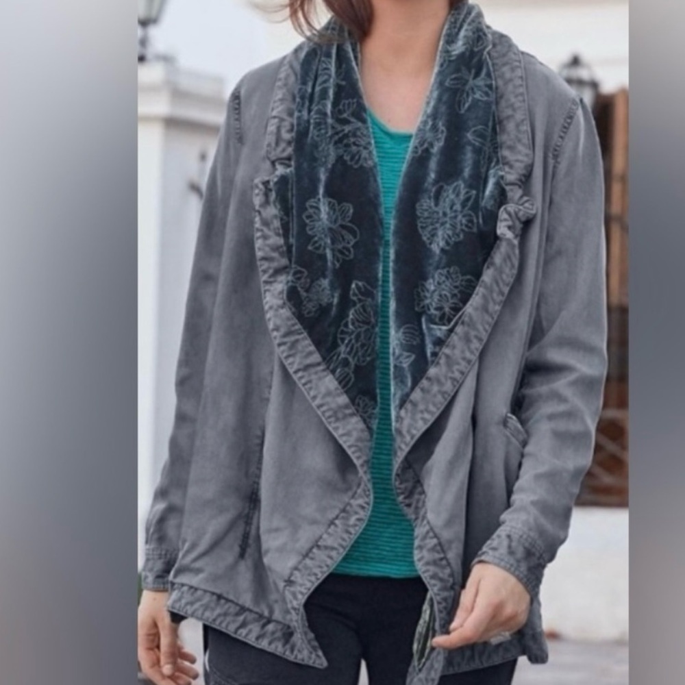 SUNDANCE SEBILLE FLORAL VELVET JACKET SIZE SP